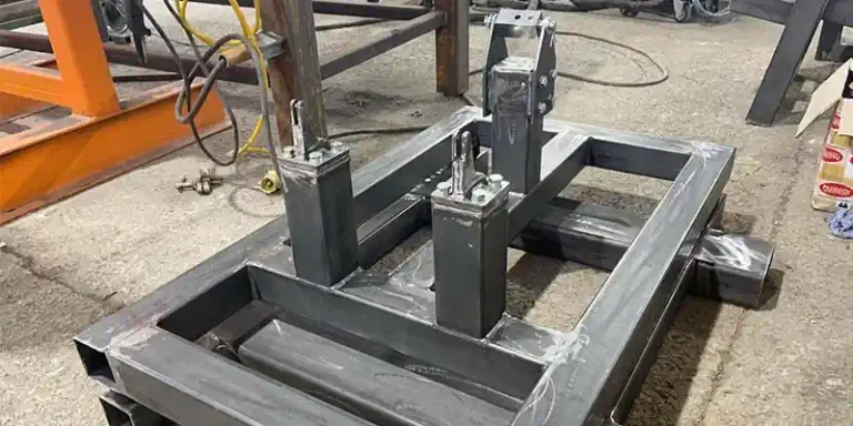 Frame design machining and welding. Fabricated Frame in Workshop